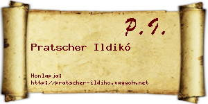 Pratscher Ildikó névjegykártya